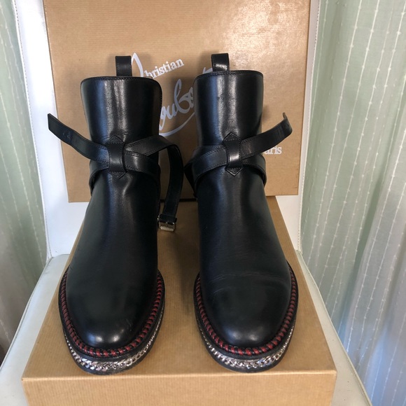 Authentic Louboutin black leather Chelsea boot size - Picture 3 of 16